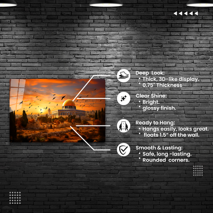 Dazzling Acrylic Prints Al Aqsa's Golden Hour - A Mesmerizing Fusion of Modern Craftsmanship &amp; Timeless Design
 
A Statement Piece with Al Aqsa's Golden Hour🌟:
-Golden Hour (Acrylic)