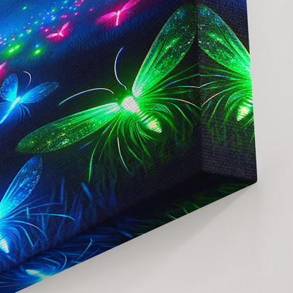 Neon Flutter (Canvas)Neon Flutter (Canvas  Matte finish, stretched, with a depth of 1.25 inches) Elevate your décor with RimaGallery’s responsibly made art canvases. Our eco-friendly matRimaGallery