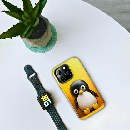 Cute penguin (iPhone Case 11-15)RIMA Tough Phone Case for iPhone 11, 12, 13, 14, &amp; 15 A cute cartoon penguin with Glossy Finish 📱✨
 
Ultimate Protection in Stylish Design 🌟:  
 
Welcome to RIRimaGallery