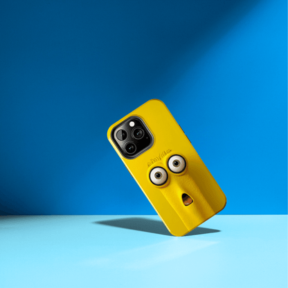 Sunny Daze Yellow Face (iPhone Case 11-15)Splash of Sunshine ☀️📱: Elevate the aesthetics of your device with our "Sunny Daze" phone case! Featuring an irresistibly cute yellow face with magnified eyes, set RimaGallery