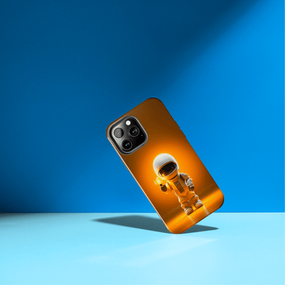Yellow Tiny Astronaut (iPhone Case 11-15)RIMA Tough Phone Case for iPhone 11-15: Where Style Meets Durability. Featuring a sleek design with MagSafe compatibility, this case offers unmatched protection and RimaGallery