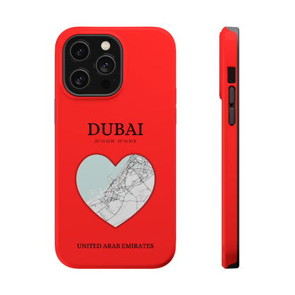 Dubai Heartbeat - Red (iPhone MagSafe Case)Elevate your iPhone's style with the Dubai Heartbeat Red MagSafe Case, offering robust protection, MagSafe compatibility, and a choice of matte or glossy finish. PerRimaGallery