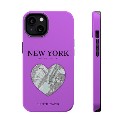 Add a touch of New York to your iPhone with the Purple Heartbeat MagSafe Case, offering durable protection, seamless MagSafe compatibility, and a choice between matt-York Heartbeat - Purple (iPhone MagSafe Case)