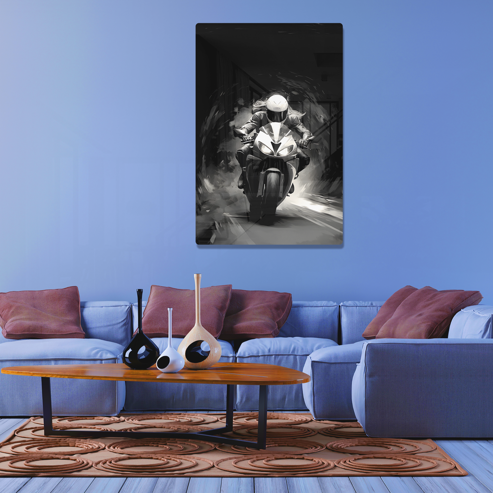 Female Night Biking (Acrylic)Female Night Biking Acrylic Wall Art with a Glass-Like Finish that Will Take Your Breath Away.Elevate Any Ambiance with Female Night Biking Acrylic Print🌟:Discover RimaGallery