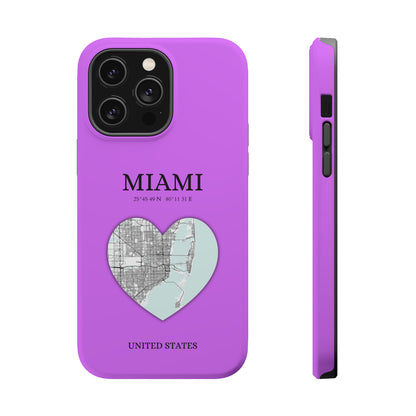 Miami Heartbeat - Purple (iPhone MagSafe Case)Elevate your iPhone's style with the Miami Heartbeat Purple MagSafe Case, offering robust protection, MagSafe compatibility, and a choice of matte or glossy finish. RimaGallery
