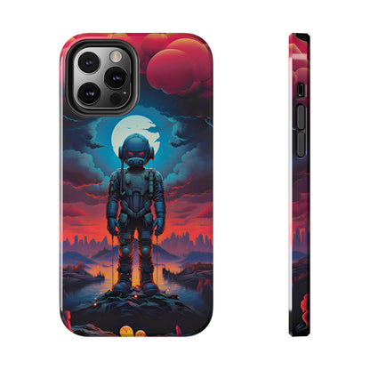 Stellar Sentinel Robot Soldier (iPhone Case 11-15)Guardian of the Galaxy 🌌🤖: Elevate your tech game with our "Stellar Sentinel" phone case, spotlighting a robot soldier, helmeted and vigilant, set against the mesmRimaGallery