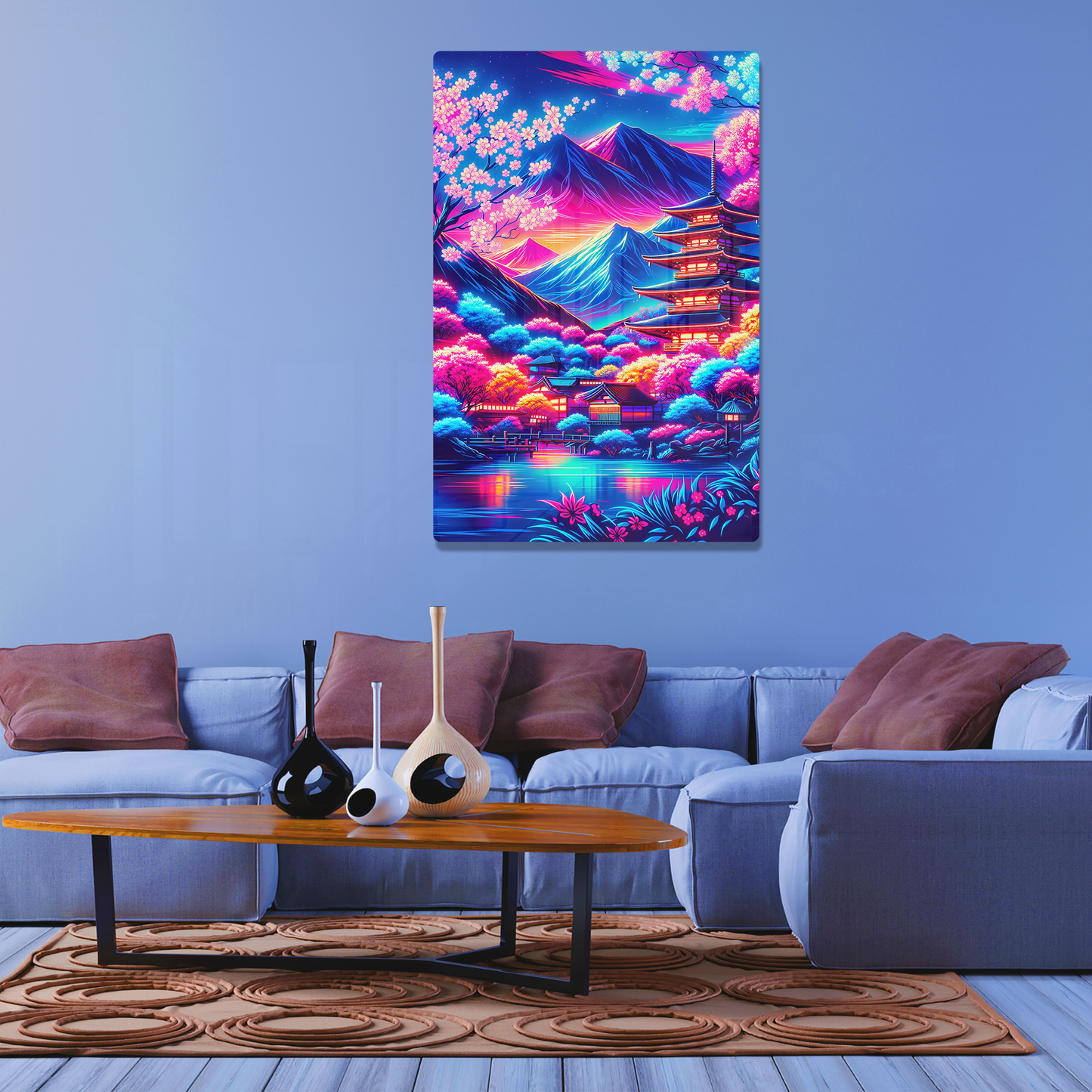 Discover RimaGallery Acrylic Prints for a luxurious touch to your decor. Our exclusive prints, with their vibrant colors and glass-like finish, offer unmatched elega-Neon Blossom Dreams (Acrylic)
