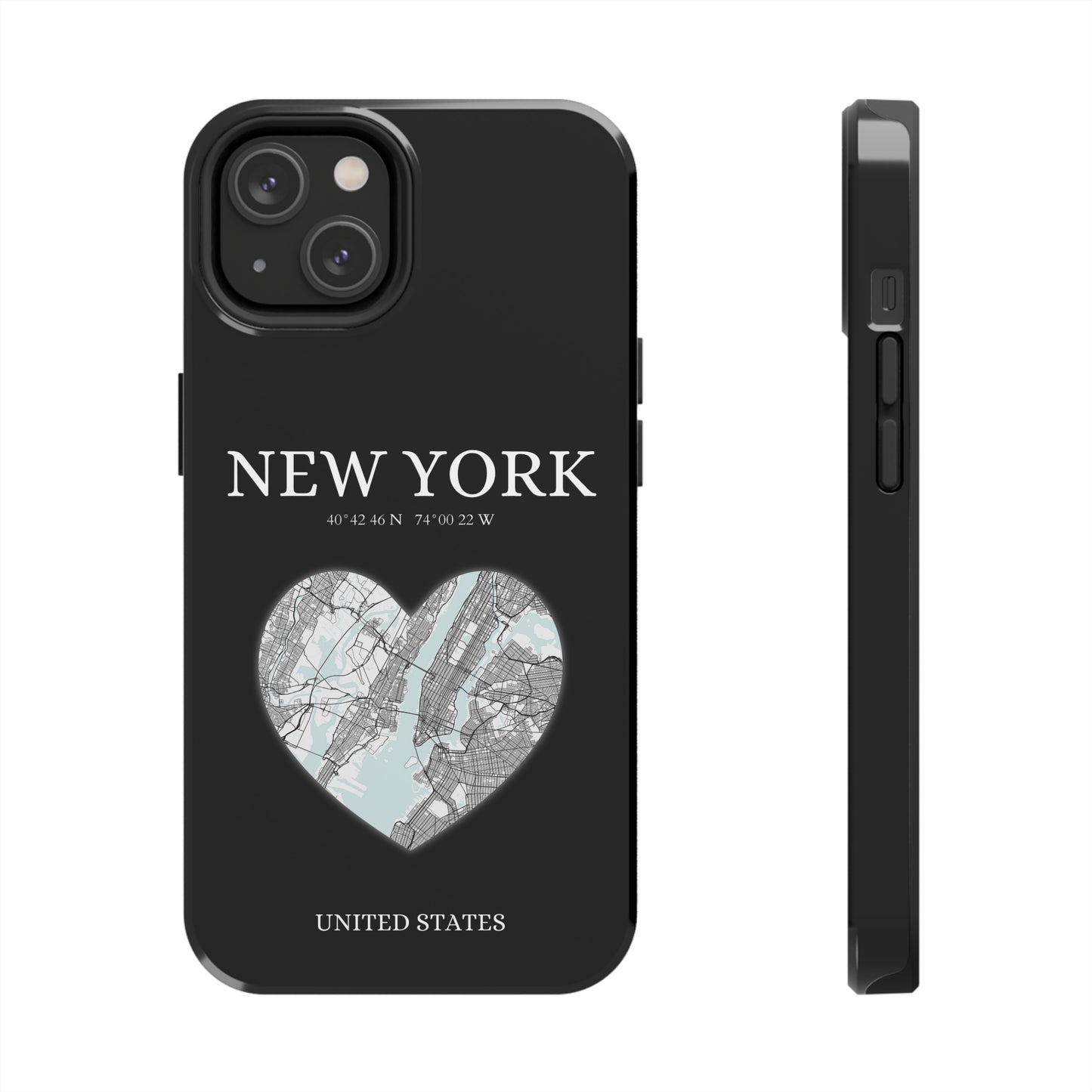 Elevate your iPhone with RimaGallery's New York Heartbeat case. Sleek design meets durability for stylish protection. Free US shipping.-York Heartbeat - Black (iPhone Case 11-15)