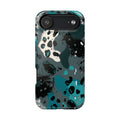 Teal Abstract Camo Magnetic Impact-Resistant Phone Case