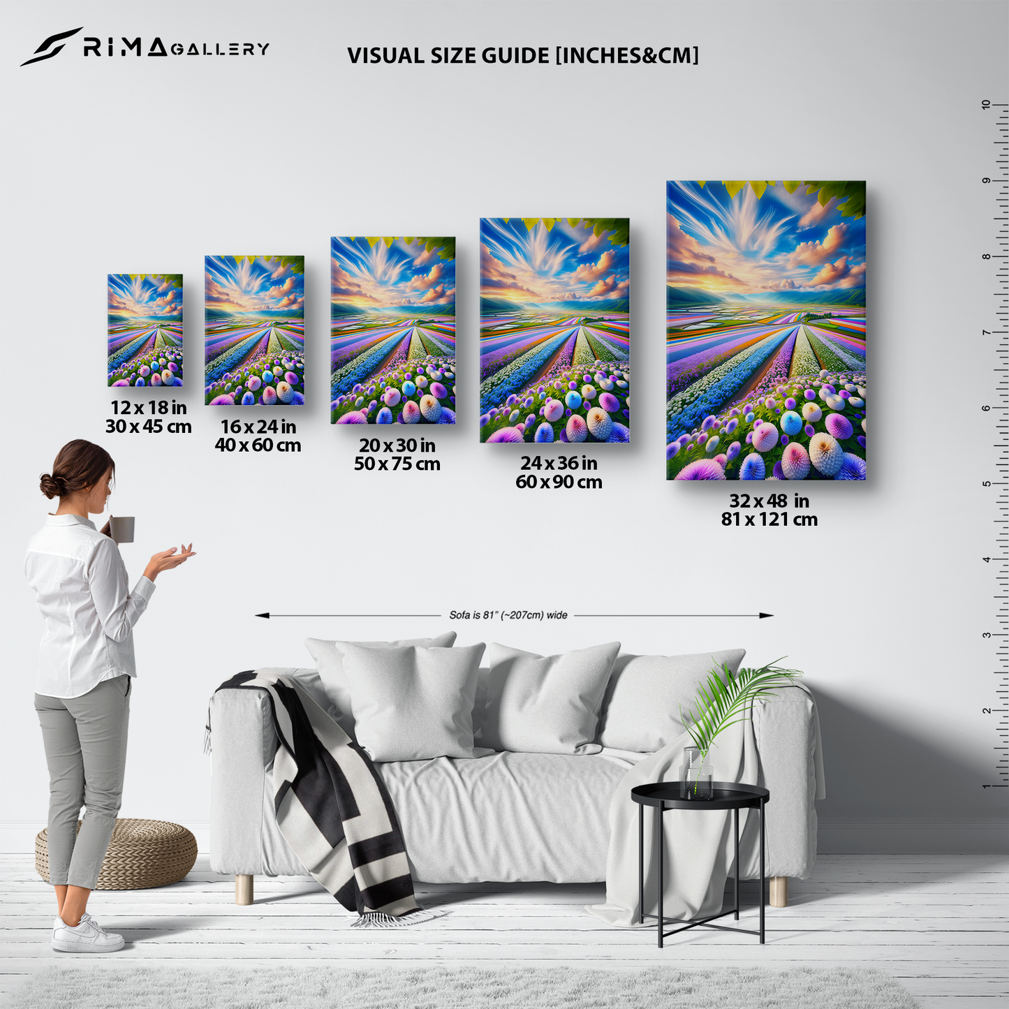 Bloom Brilliance (Canvas)Bloom Brilliance (Canvas  Matte finish, stretched, with a depth of 1.25 inches) Elevate your décor with RimaGallery’s responsibly made art canvases. Our eco-friendlyRimaGallery