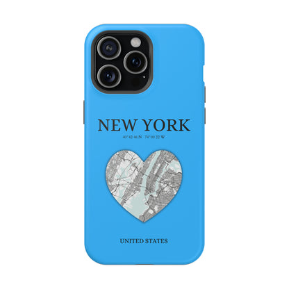 Add a touch of New York to your iPhone with the Sky Blue Heartbeat MagSafe Case, offering durable protection, seamless MagSafe compatibility, and a choice between ma-York Heartbeat - Sky Blue (iPhone MagSafe Case)