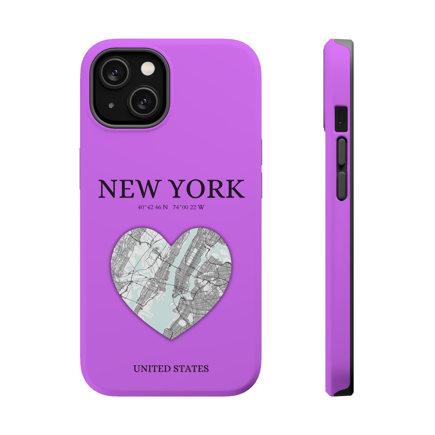Add a touch of New York to your iPhone with the Purple Heartbeat MagSafe Case, offering durable protection, seamless MagSafe compatibility, and a choice between matt-York Heartbeat - Purple (iPhone MagSafe Case)