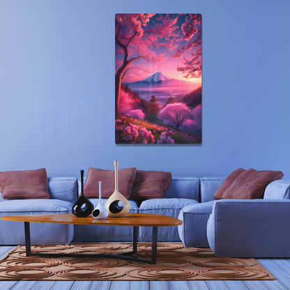 Pink cherry blossoms in full bloom (Acrylic)