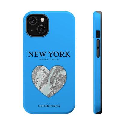 Add a touch of New York to your iPhone with the Sky Blue Heartbeat MagSafe Case, offering durable protection, seamless MagSafe compatibility, and a choice between ma-York Heartbeat - Sky Blue (iPhone MagSafe Case)