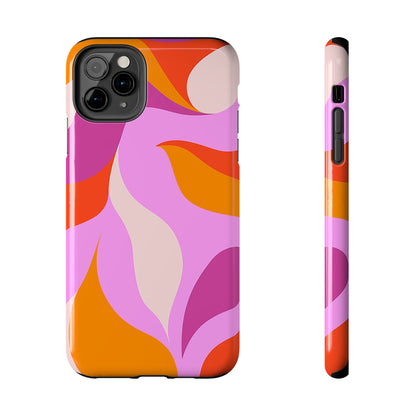 Peachy Swirls (iPhone Case 11-15)Elevate your iPhone's protection and style with RimaGallery's Peachy Swirls design in sunset shades On case, featuring dual-layer defense and a sleek, glossy finish.RimaGallery