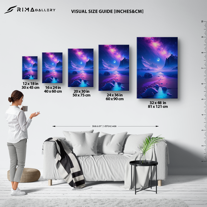 Celestial Shoreline (Canvas)Celestial Shoreline (Canvas  Matte finish, stretched, with a depth of 1.25 inches)
Struggling with low-quality canvases? Switch to RimaGallery! Our canvases are moreRimaGallery