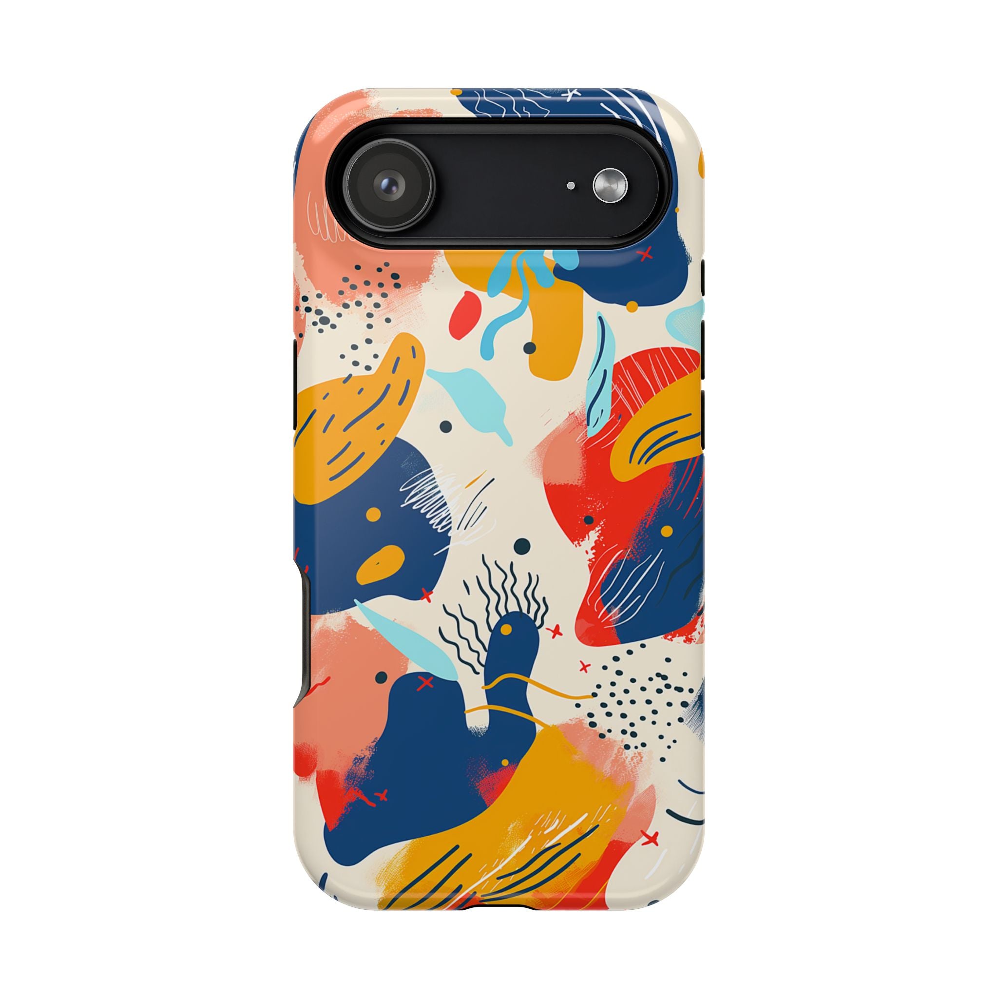 Abstract Color Splash Magnetic Phone Case — Impact-Resistant iPhone Cover
