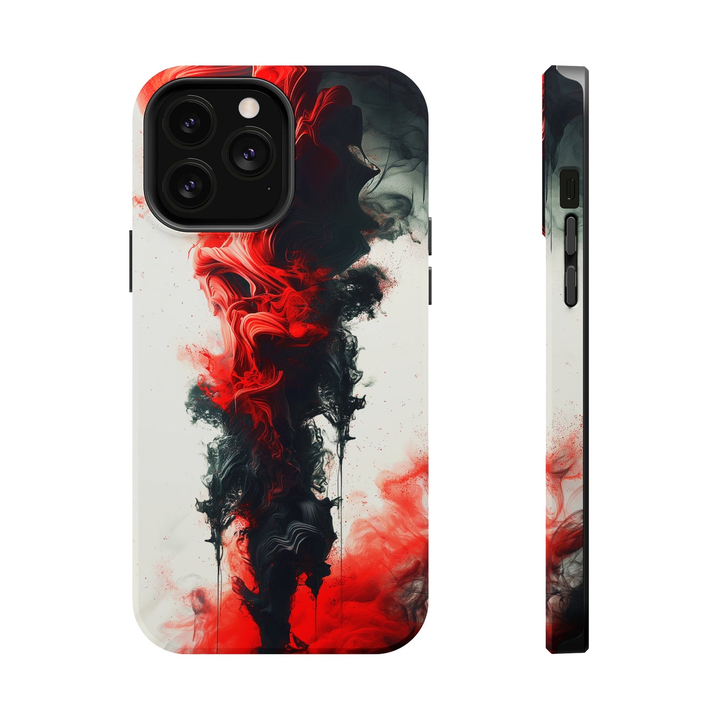 Scarlet Swish (iPhone MagSafe Case)Elevate your iPhone's protection and style with RimaGallery's Dynamic swirls of red on a MagSafe Case against a dark backdrop. Enjoy dual-layer defense, vibrant desiRimaGallery