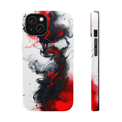 Scarlet Shadows (iPhone MagSafe Case)Rima Gallery presents the exclusive Psychedelic Flow MagSafe Durable Case For iphone 13, 14, 15, Pro, Max. Discover elegance with our iPhone 13-15 MagSafe Case: LighRimaGallery