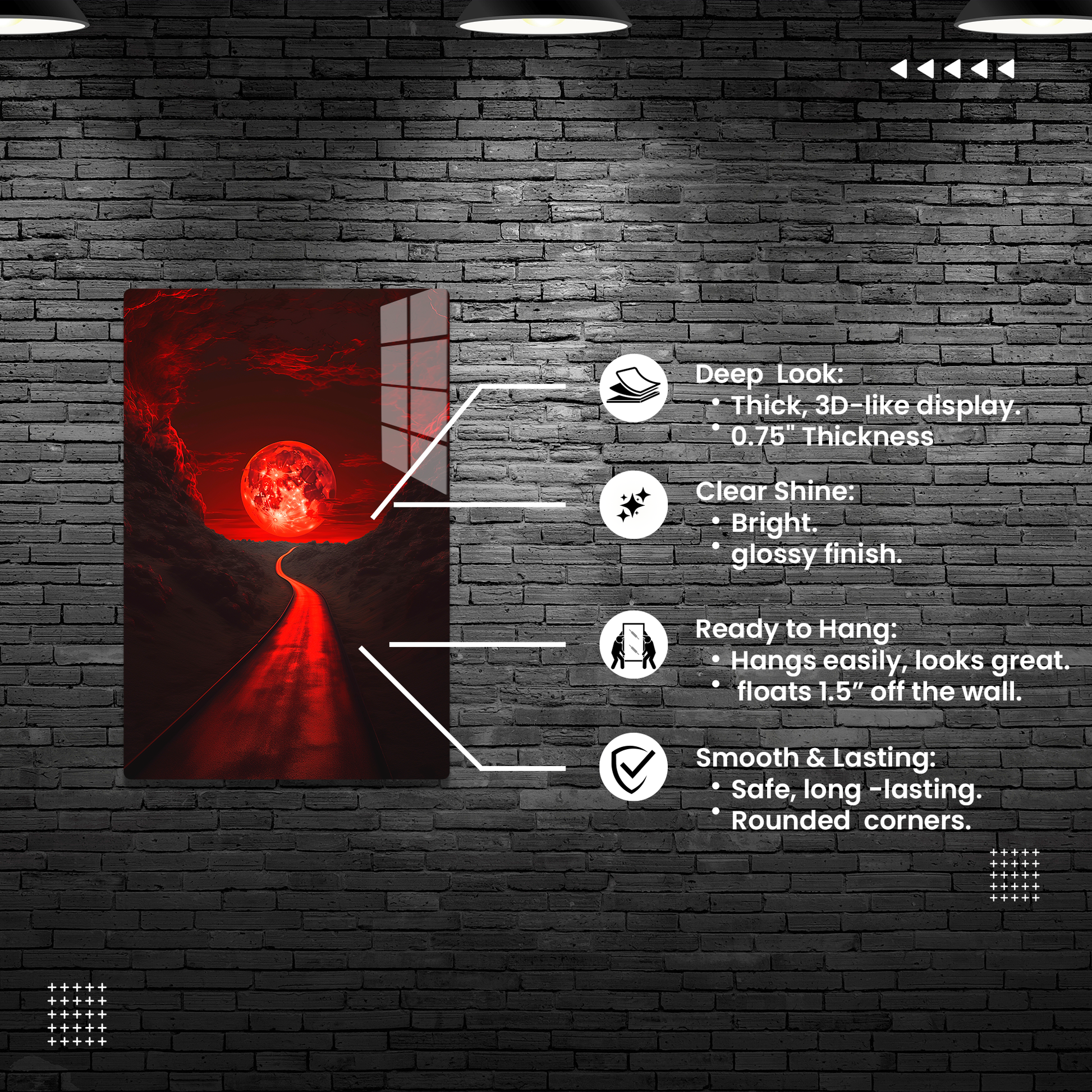 Crimson Pathway (Acrylic)Crimson Pathway
 
Discover the Modern Elegance of Acrylic: Elevate your decor with our acrylic wall art, offering a stunning, glass-like effect that brings any imageRimaGallery