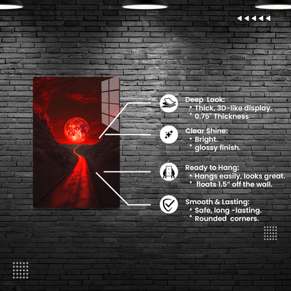 Crimson Pathway (Acrylic)Crimson Pathway
 
Discover the Modern Elegance of Acrylic: Elevate your decor with our acrylic wall art, offering a stunning, glass-like effect that brings any imageRimaGallery