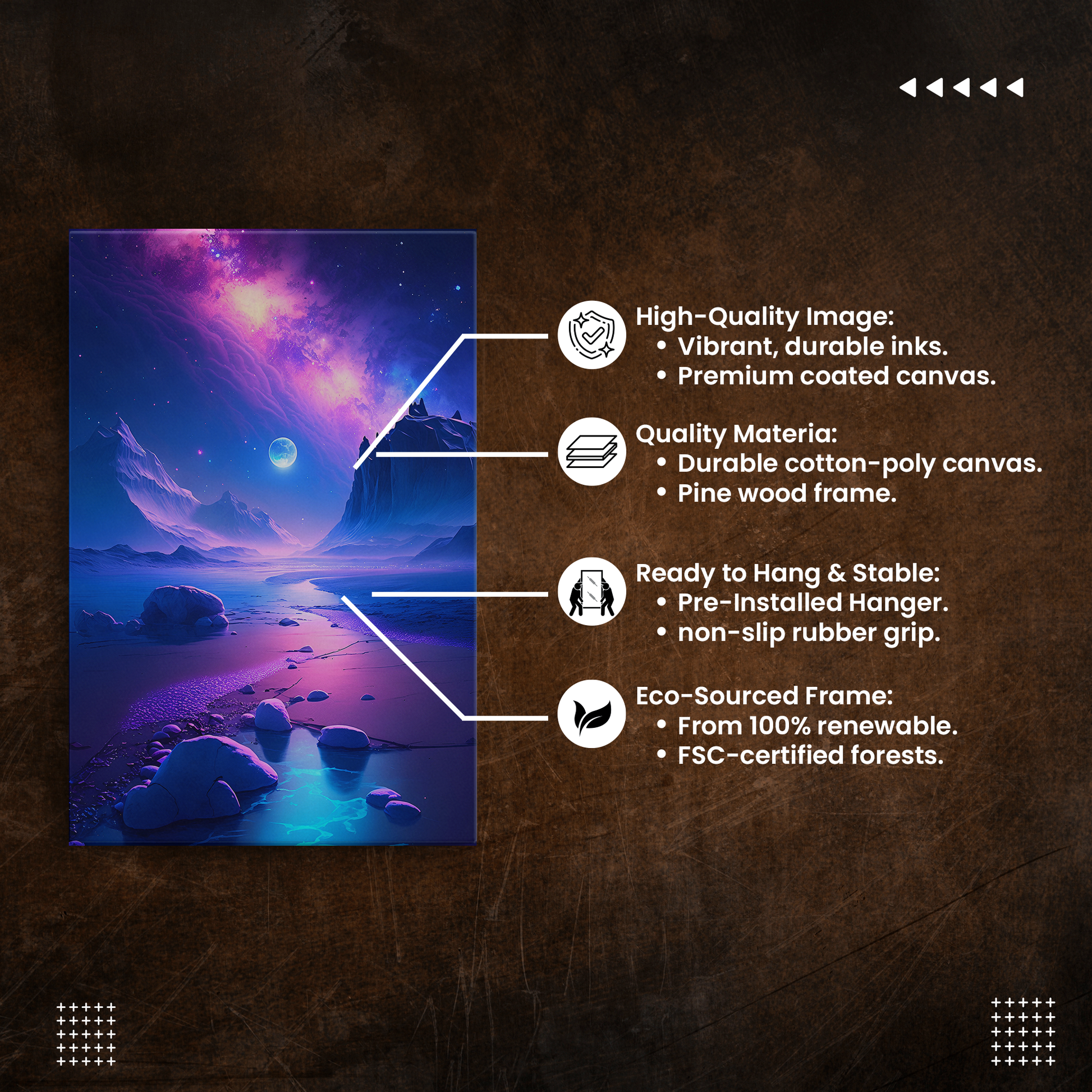 Celestial Shoreline (Canvas)Celestial Shoreline (Canvas  Matte finish, stretched, with a depth of 1.25 inches)
Struggling with low-quality canvases? Switch to RimaGallery! Our canvases are moreRimaGallery