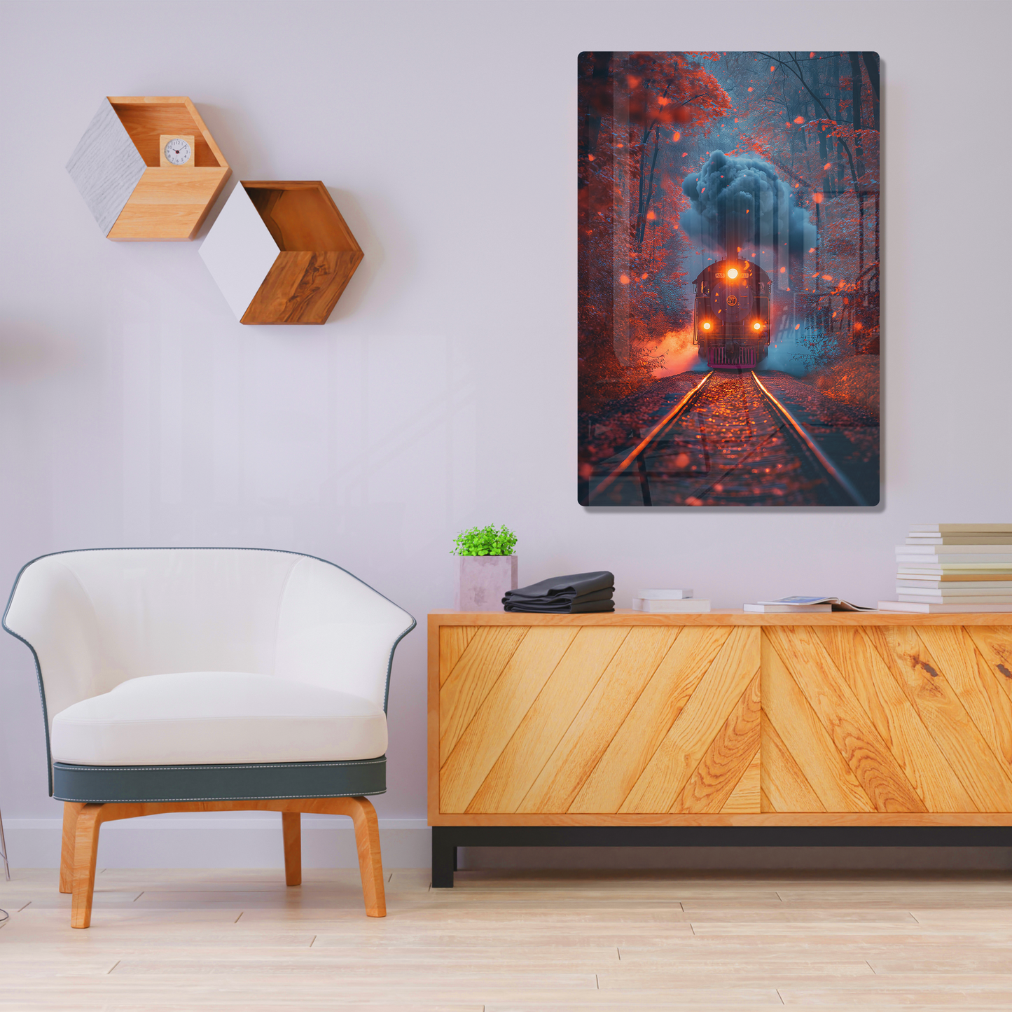 Autumn Journey (Acrylic)Make a statement with Autumn Journey acrylic prints. The 1⁄4" acrylic panel exudes the illusion of a smooth glass surface for vibrant artwork. Pre-installed hanging RimaGallery
