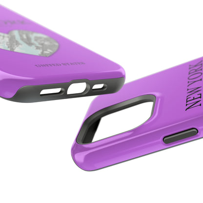 Add a touch of New York to your iPhone with the Purple Heartbeat MagSafe Case, offering durable protection, seamless MagSafe compatibility, and a choice between matt-York Heartbeat - Purple (iPhone MagSafe Case)