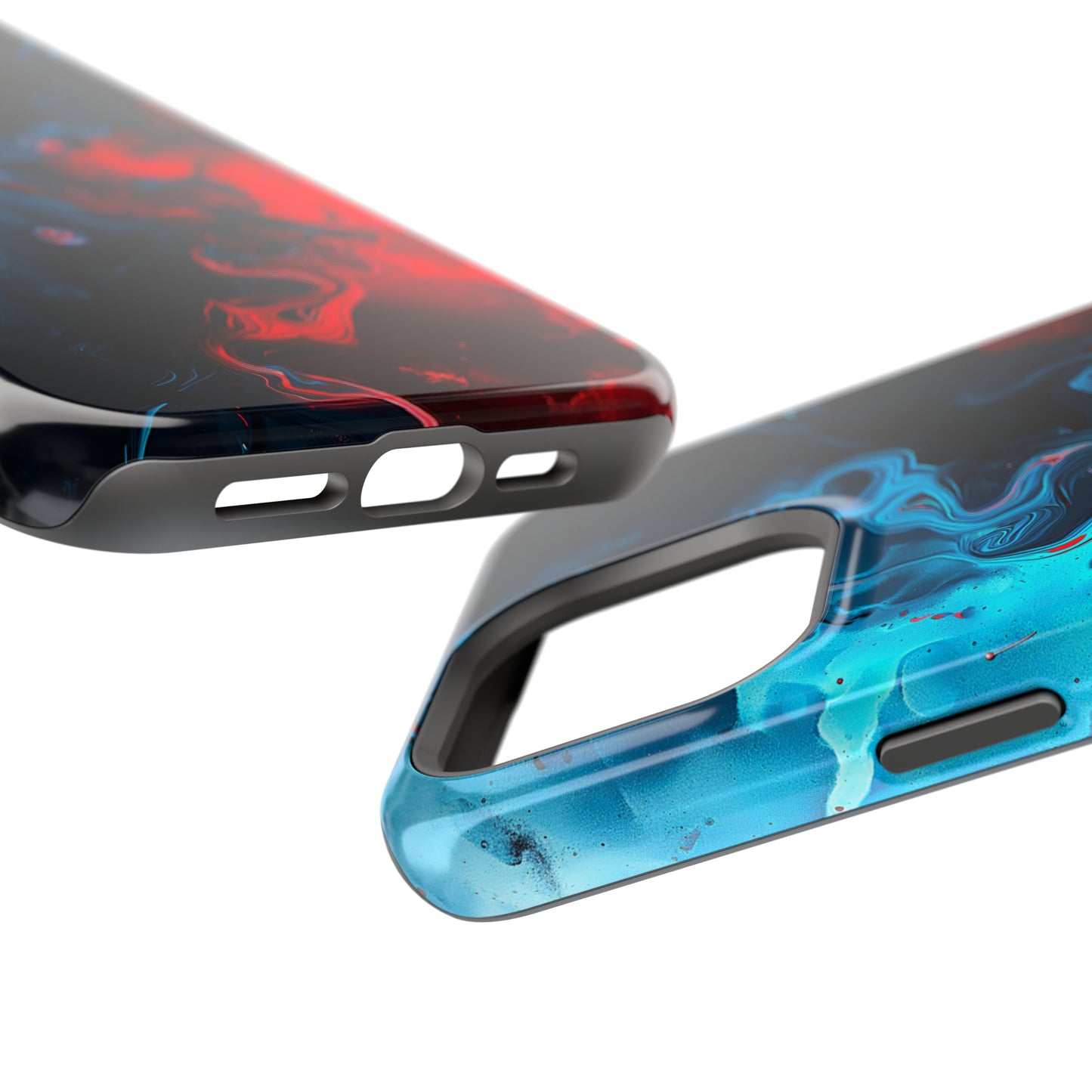 Whimsy Waves (iPhone Case 11-15)Elevate your iPhone's style with a Swirling red and blue design on a tough case. Sleek, durable protection for models 11-15. Free US shipping.RimaGallery