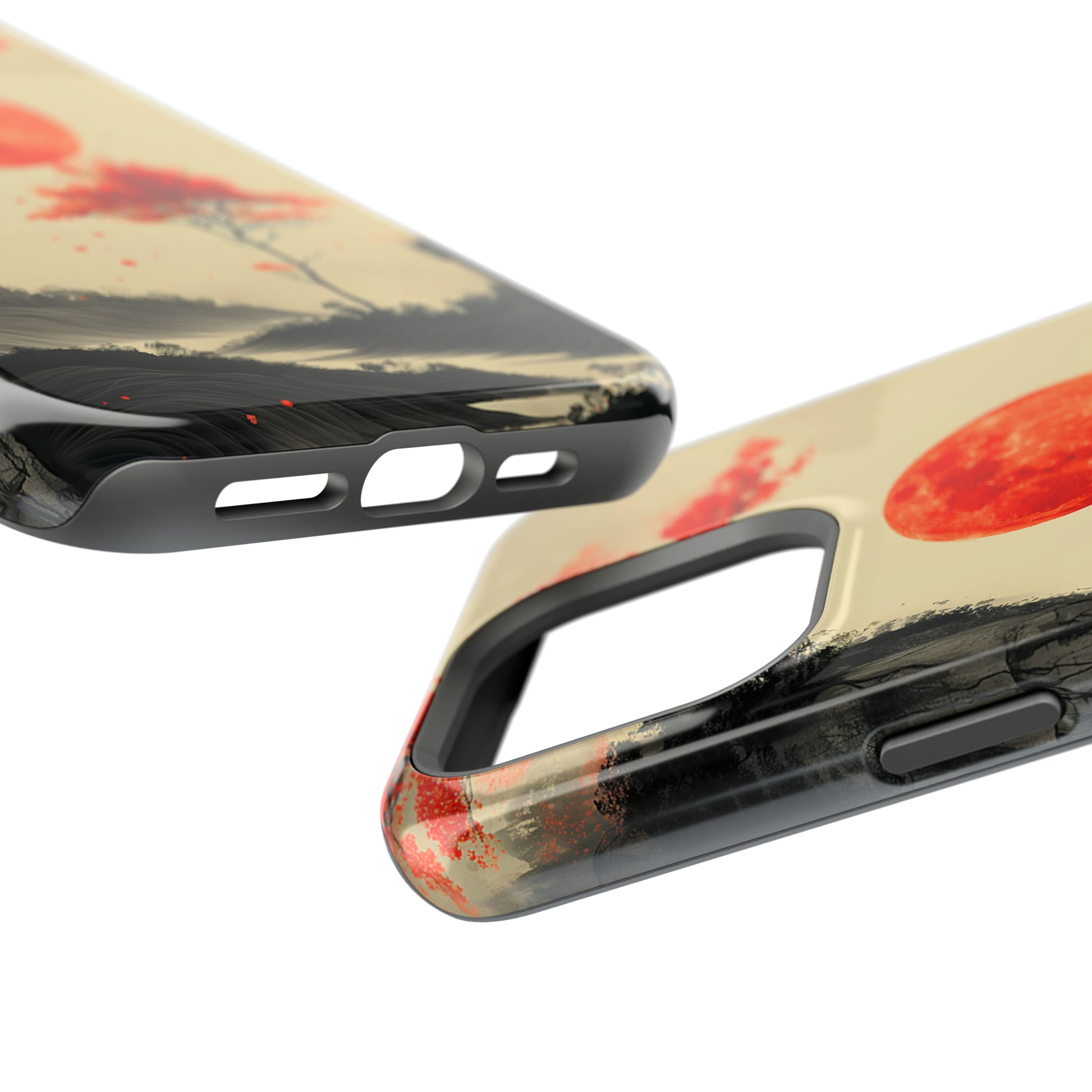 Scarlet Moonrise (iPhone MagSafe Case)Elevate your iPhone's style with Artistic scenery with red trees and large moon MagSafe Case, offering robust protection, MagSafe compatibility, and a choice of mattRimaGallery