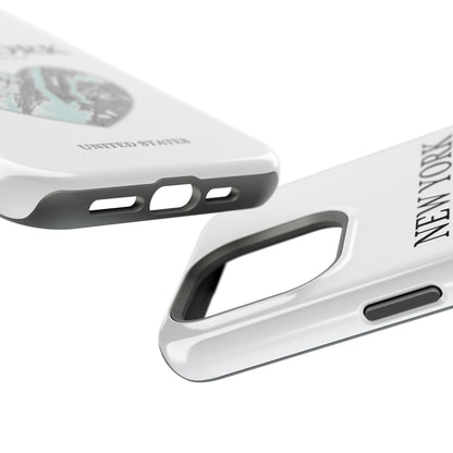 Elevate your iPhone's style with the Dubai Heartbeat White MagSafe Case, offering robust protection, MagSafe compatibility, and a choice of matte or glossy finish. P-York Heartbeat - White (iPhone MagSafe Case)