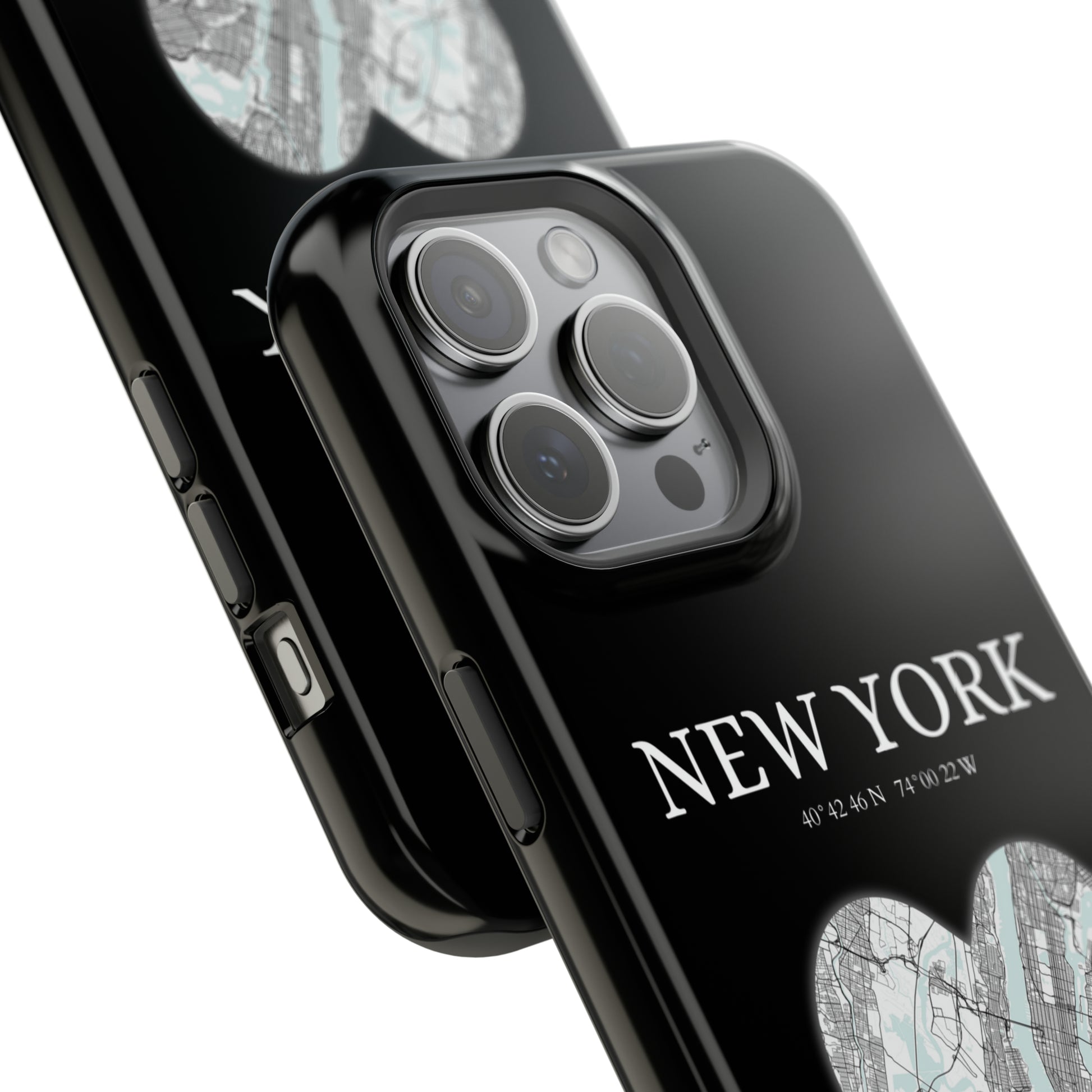 Elevate your iPhone's style with the New York Heartbeat Black MagSafe Case, offering robust protection, MagSafe compatibility, and a choice of matte or glossy finish-York Heartbeat - Black (iPhone MagSafe Case)