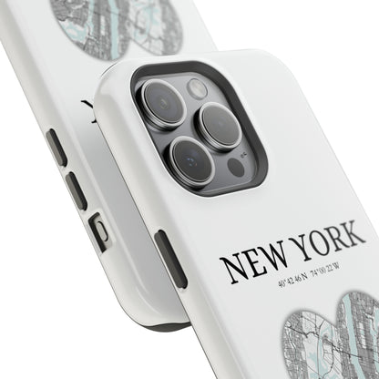 Elevate your iPhone's style with the Dubai Heartbeat White MagSafe Case, offering robust protection, MagSafe compatibility, and a choice of matte or glossy finish. P-York Heartbeat - White (iPhone MagSafe Case)
