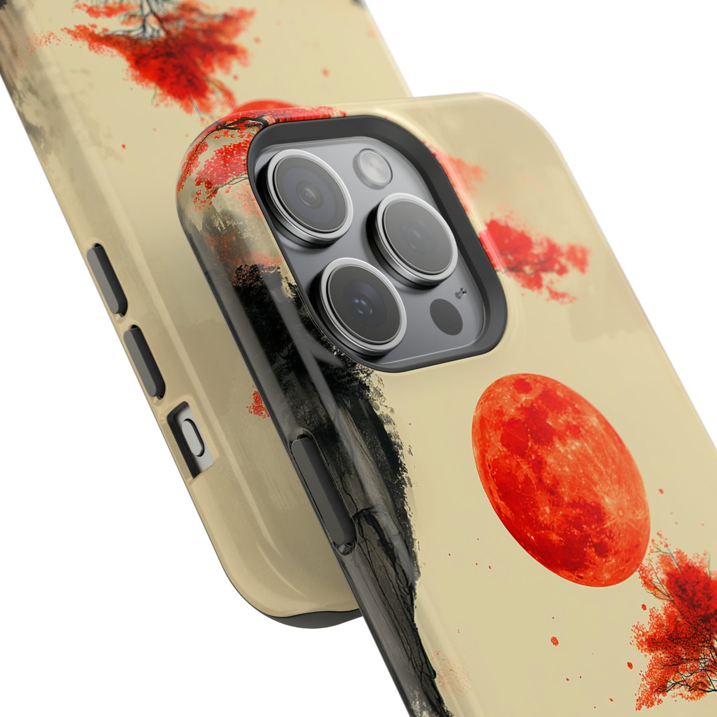 Scarlet Moonrise (iPhone MagSafe Case)Elevate your iPhone's style with Artistic scenery with red trees and large moon MagSafe Case, offering robust protection, MagSafe compatibility, and a choice of mattRimaGallery