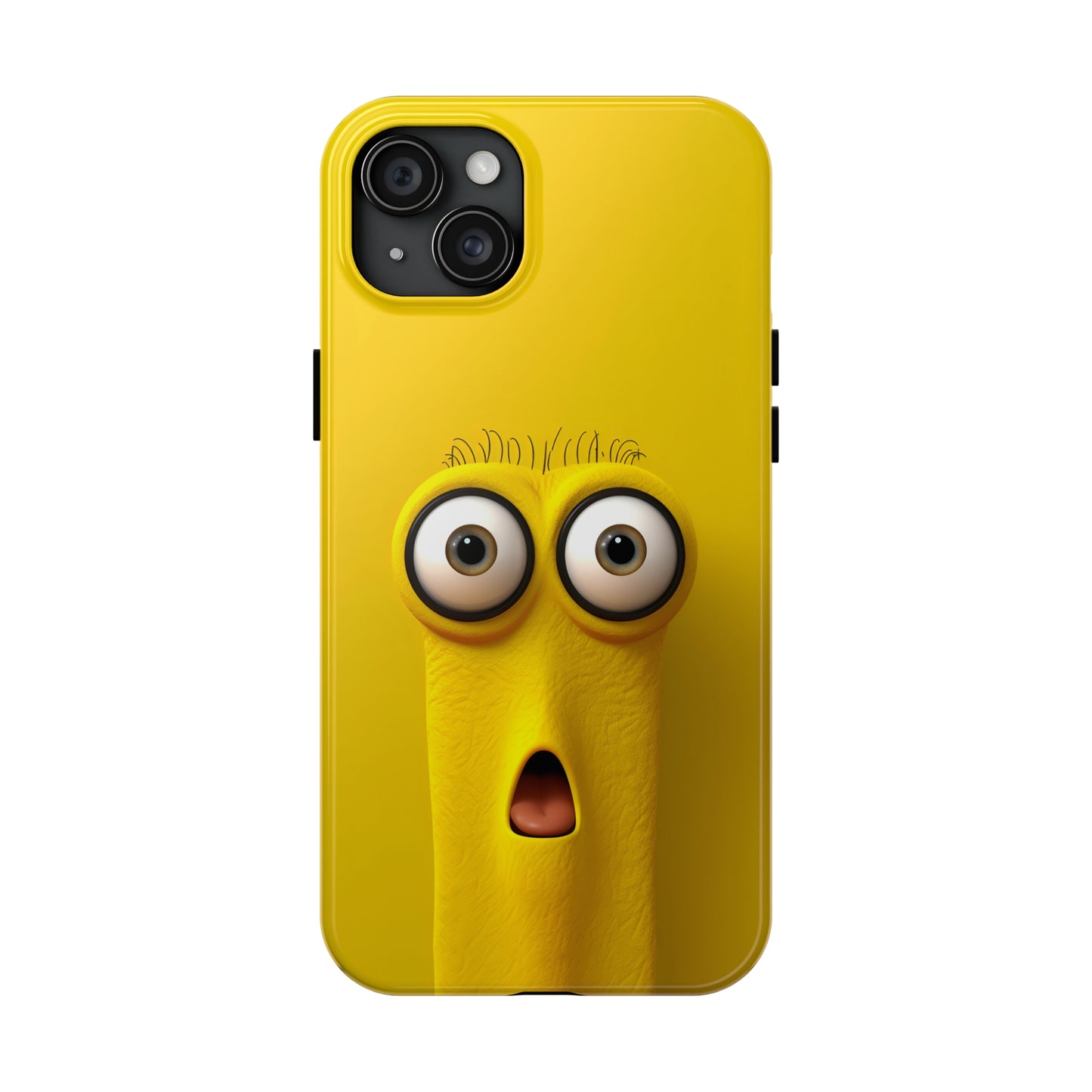Sunny Daze Yellow Face (iPhone Case 11-15)Splash of Sunshine ☀️📱: Elevate the aesthetics of your device with our "Sunny Daze" phone case! Featuring an irresistibly cute yellow face with magnified eyes, set RimaGallery
