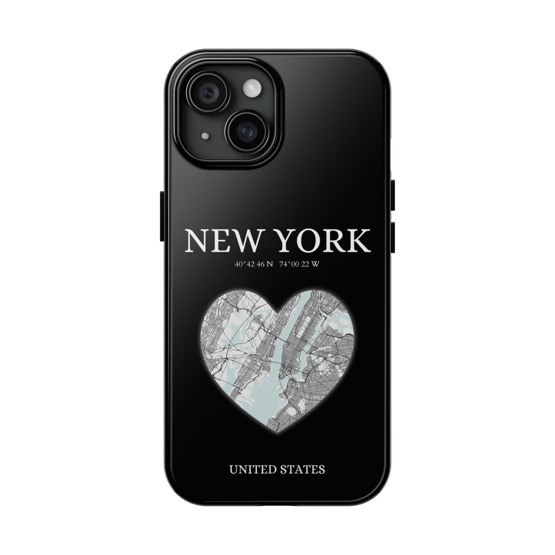 Elevate your iPhone with RimaGallery's New York Heartbeat case. Sleek design meets durability for stylish protection. Free US shipping.-York Heartbeat - Black (iPhone Case 11-15)