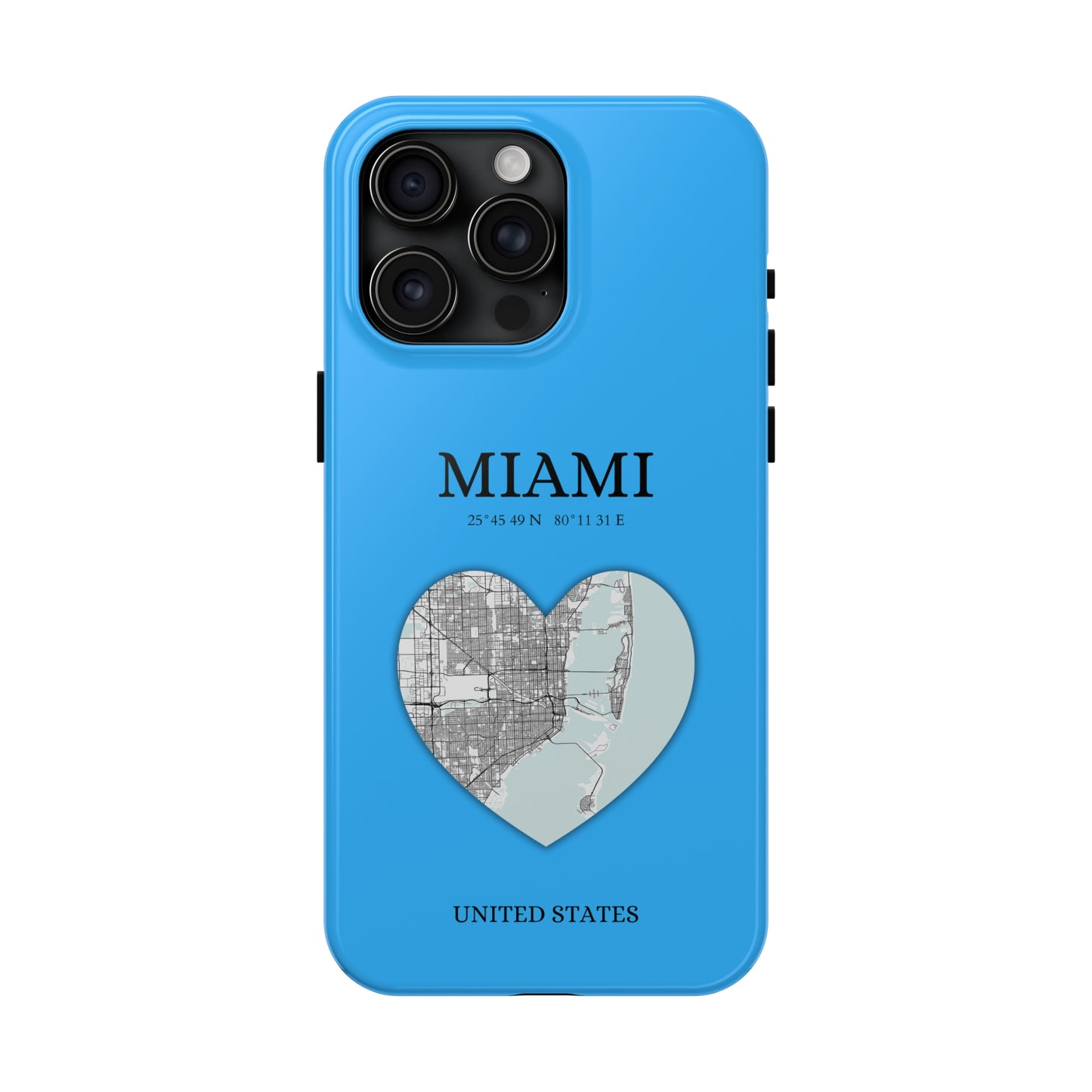 Miami Heartbeat - Sky Blue (iPhone Case 11-15)Capture the essence of Miami with RimaGallery's Heartbeat Sky Blue iPhone case, blending durable protection and unique design. Perfect for iPhone 11-15 models. Free RimaGallery