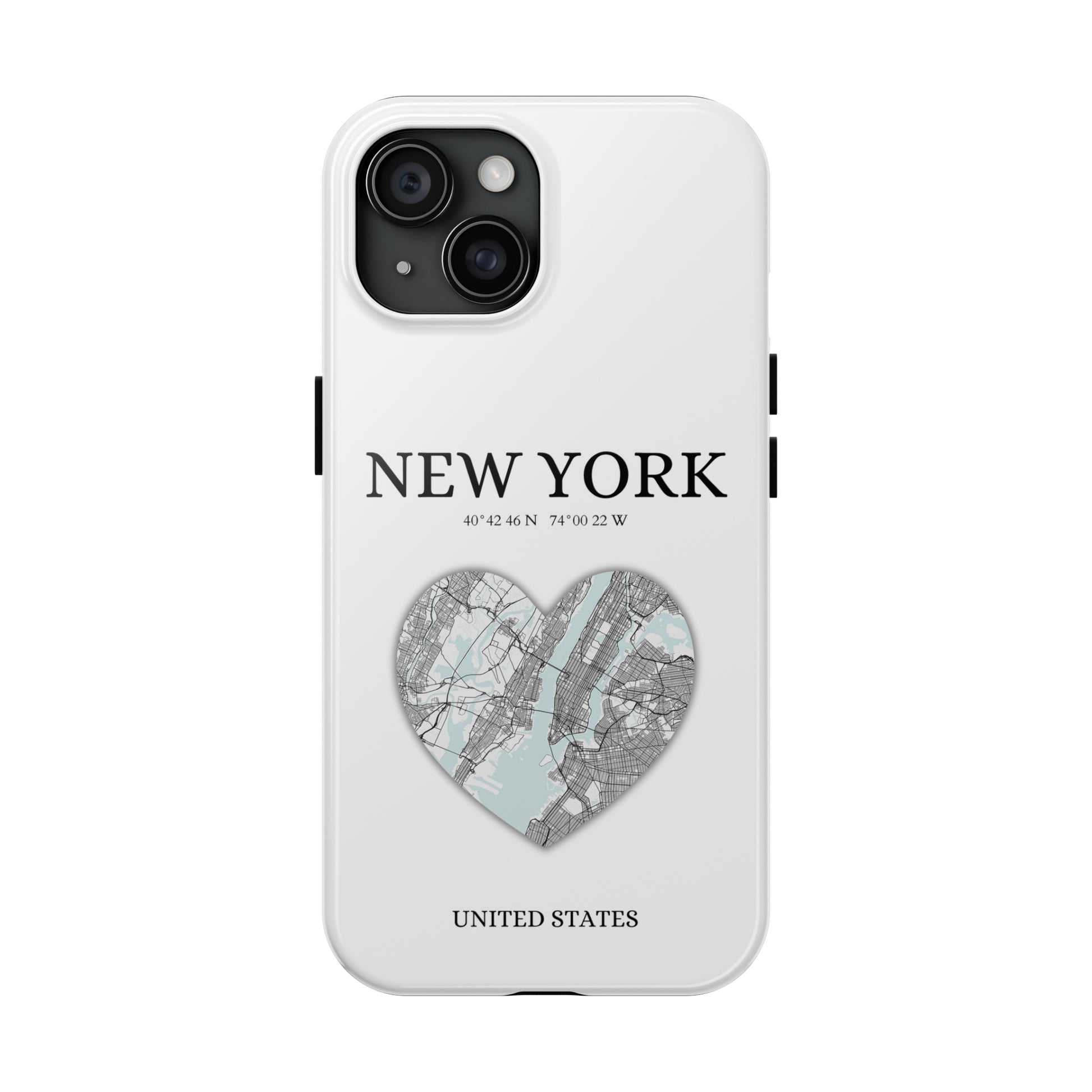 Elevate your iPhone with RimaGallery's New York Heartbeat case. Sleek design meets durability for stylish protection. Free US shipping.-York Heartbeat - White (iPhone Case 11-15)