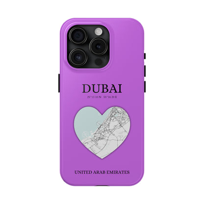 Dubai Heartbeat - Purple (iPhone Case 11-15)Elevate your iPhone with RimaGallery's Dubai York Heartbeat case. Sleek design meets durability for stylish protection. Free US shipping.RimaGallery