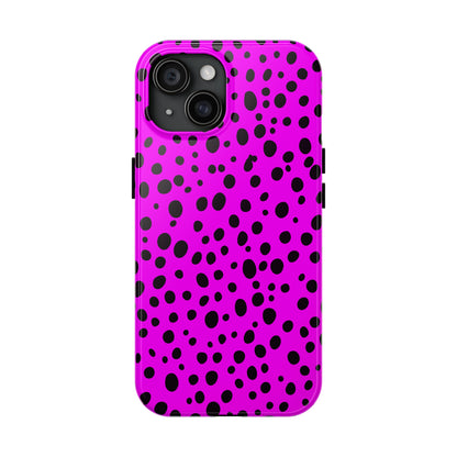 Dotted Delight - Purple (iPhone Case 11-15)Elevate your iPhone's style with a Purple surface with scattered dark dots and a tough case. Sleek, durable protection for models 11-15. Free US shipping.RimaGallery