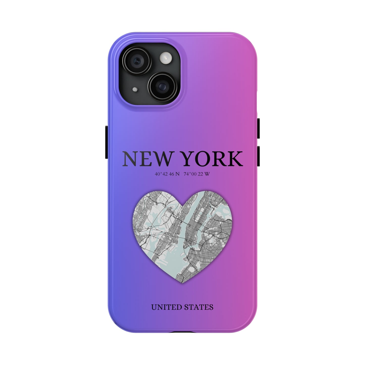 Elevate your iPhone with RimaGallery's New York Heartbeat case. Sleek design meets durability for stylish protection. Free US shipping.-York Heartbeat - Magenta (iPhone Case 11-15)