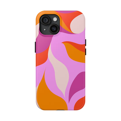 Peachy Swirls (iPhone Case 11-15)Elevate your iPhone's protection and style with RimaGallery's Peachy Swirls design in sunset shades On case, featuring dual-layer defense and a sleek, glossy finish.RimaGallery