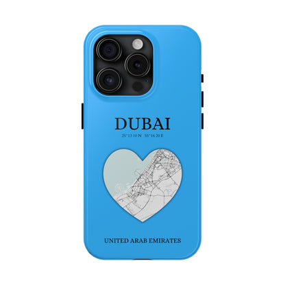 Dubai Heartbeat - Sky Blue (iPhone Case 11-15)Capture the essence of Dubai with RimaGallery's Heartbeat Purple iPhone case, blending durable protection and unique design. Perfect for iPhone 11-15 models. Free shRimaGallery