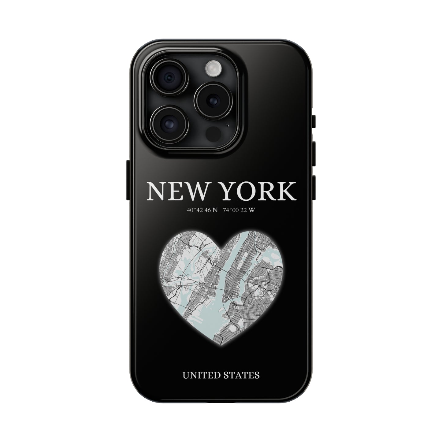 Elevate your iPhone with RimaGallery's New York Heartbeat case. Sleek design meets durability for stylish protection. Free US shipping.-York Heartbeat - Black (iPhone Case 11-15)