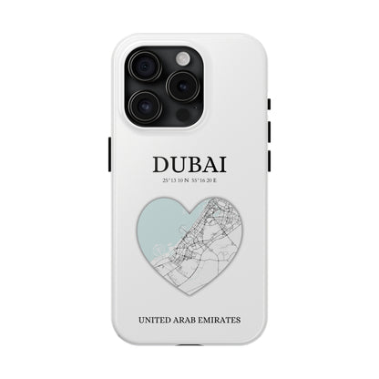 Dubai Heartbeat - White (iPhone Case 11-15)Capture the essence of Dubai with RimaGallery's Heartbeat White iPhone case, blending durable protection and unique design. Perfect for iPhone 11-15 models. Free shiRimaGallery
