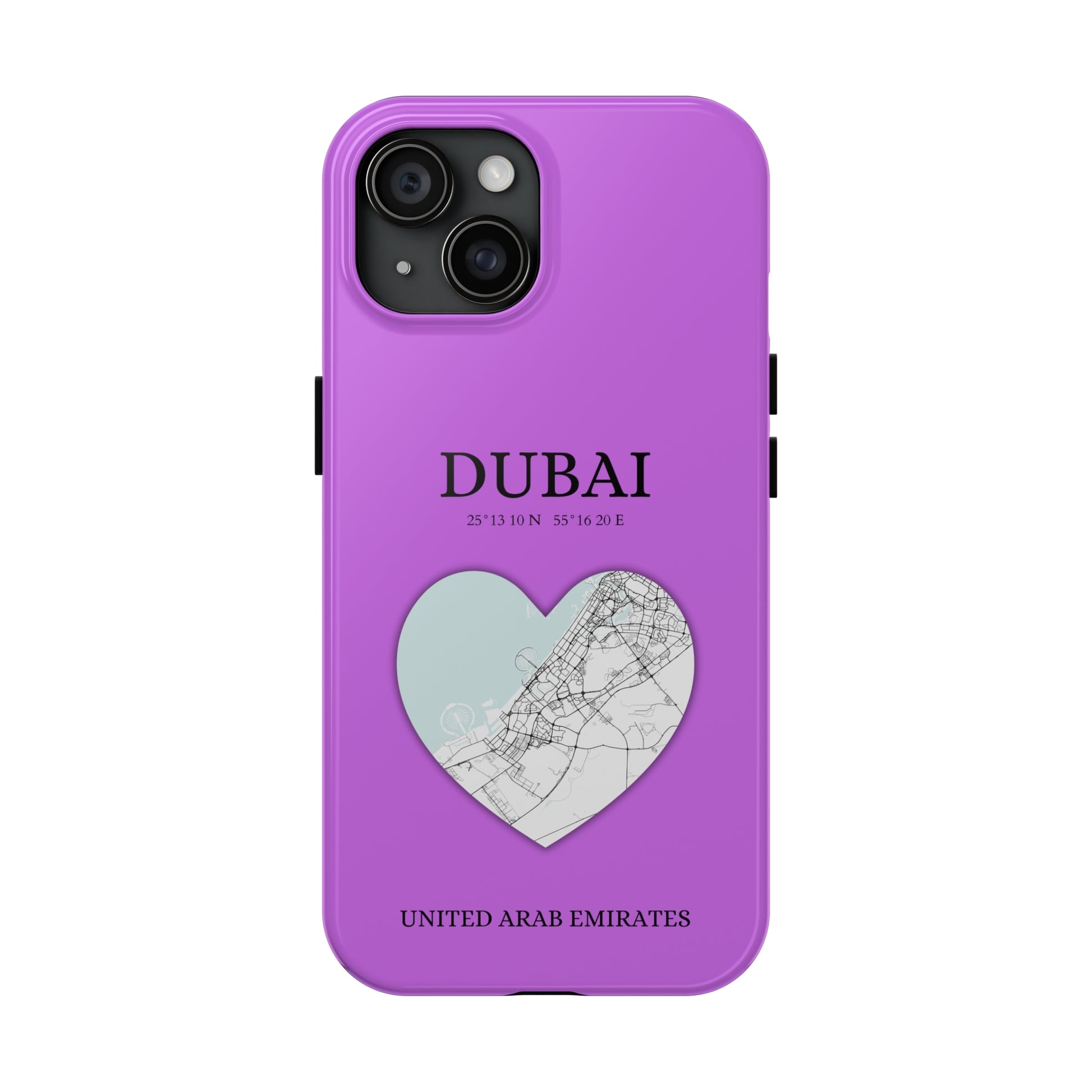 Dubai Heartbeat - Purple (iPhone Case 11-15)Elevate your iPhone with RimaGallery's Dubai York Heartbeat case. Sleek design meets durability for stylish protection. Free US shipping.RimaGallery