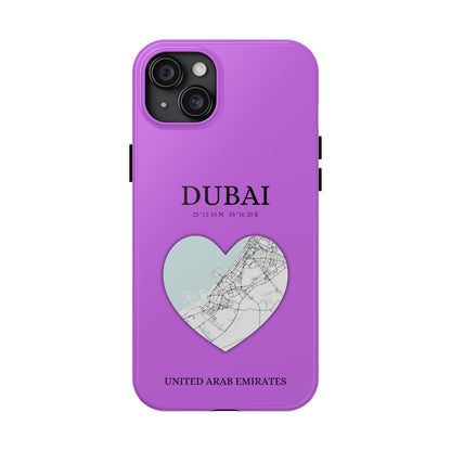 Dubai Heartbeat - Purple (iPhone Case 11-15)Elevate your iPhone with RimaGallery's Dubai York Heartbeat case. Sleek design meets durability for stylish protection. Free US shipping.RimaGallery