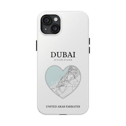 Dubai Heartbeat - White (iPhone Case 11-15)Capture the essence of Dubai with RimaGallery's Heartbeat White iPhone case, blending durable protection and unique design. Perfect for iPhone 11-15 models. Free shiRimaGallery