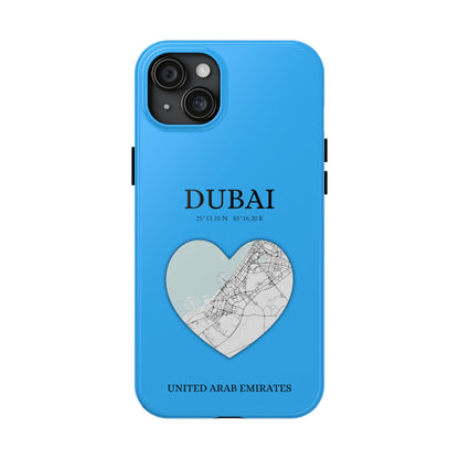 Dubai Heartbeat - Sky Blue (iPhone Case 11-15)Capture the essence of Dubai with RimaGallery's Heartbeat Purple iPhone case, blending durable protection and unique design. Perfect for iPhone 11-15 models. Free shRimaGallery