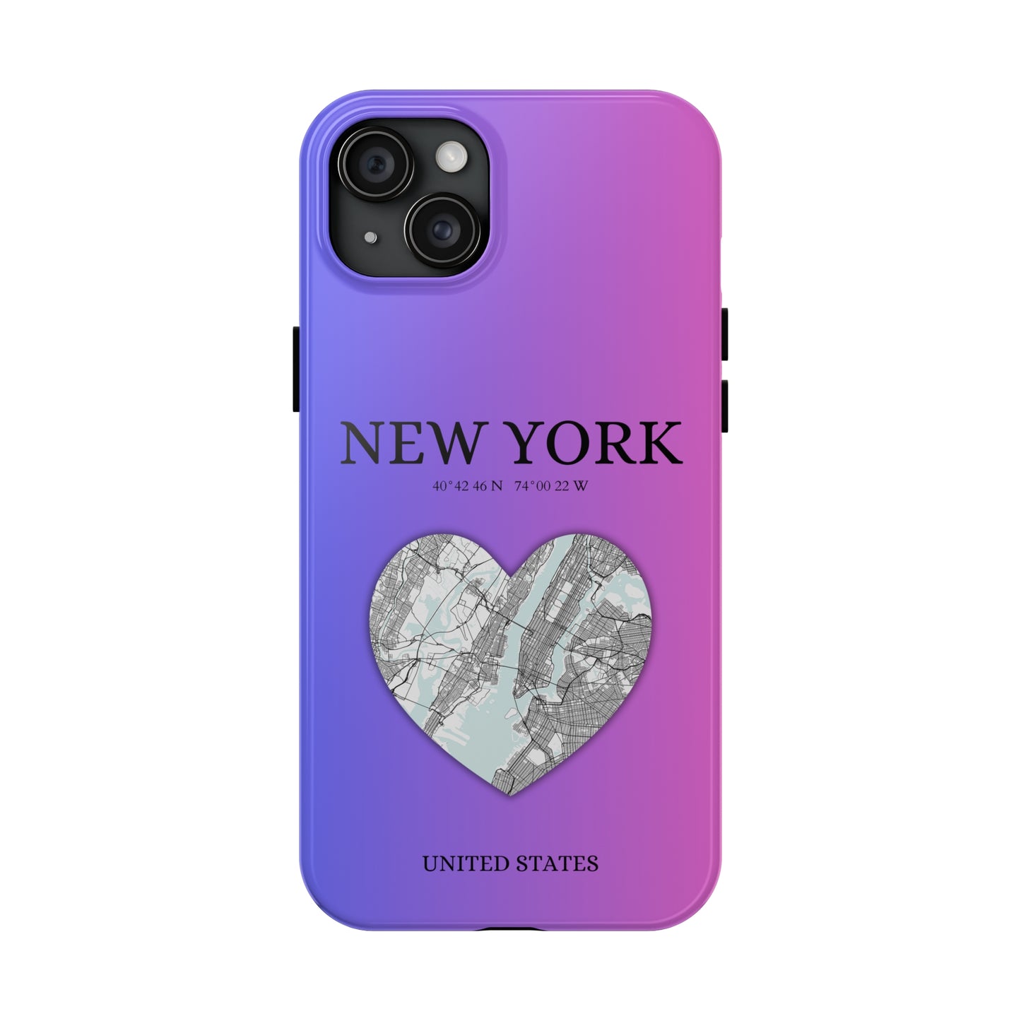 Elevate your iPhone with RimaGallery's New York Heartbeat case. Sleek design meets durability for stylish protection. Free US shipping.-York Heartbeat - Magenta (iPhone Case 11-15)